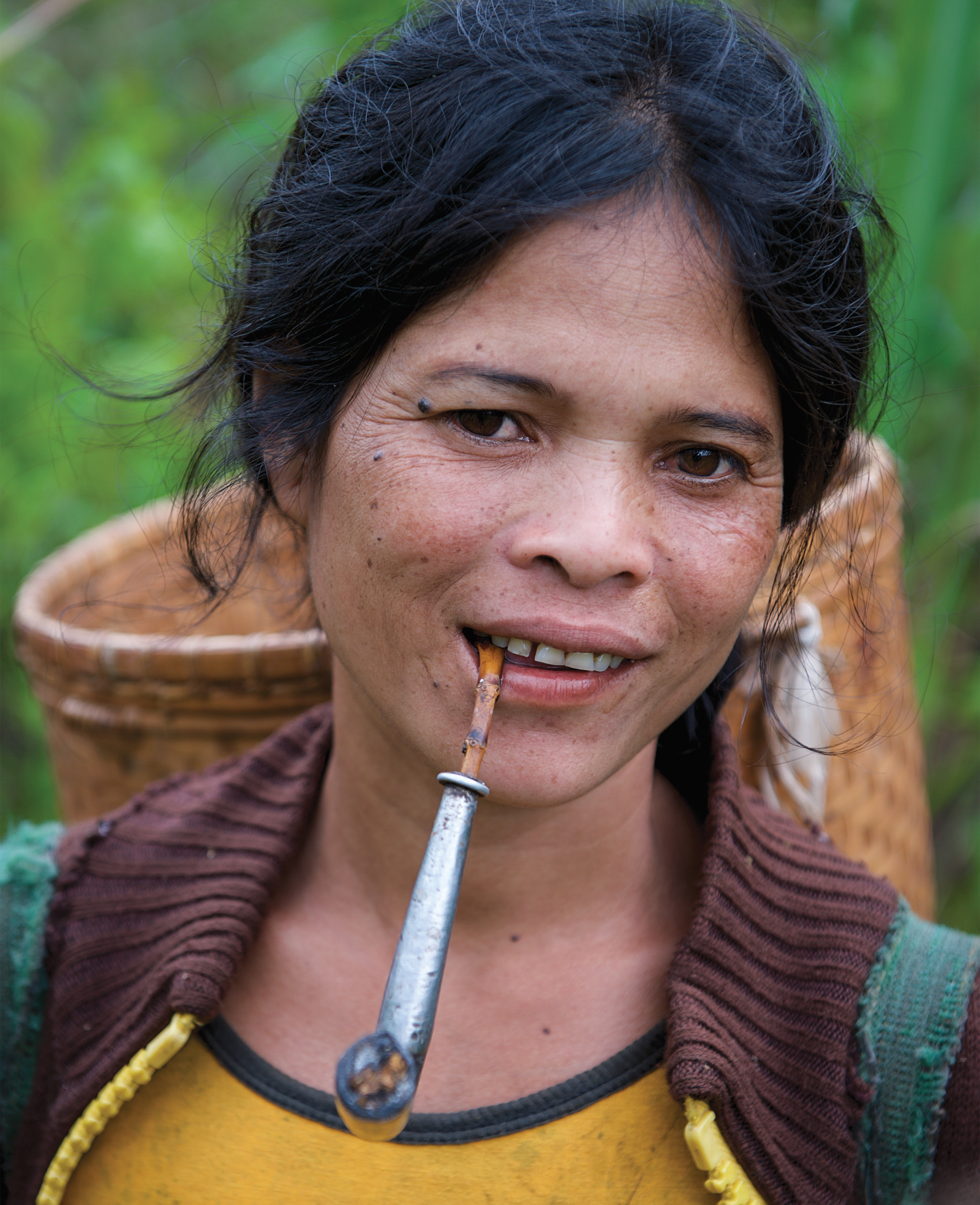 Rural Laotian women smoking