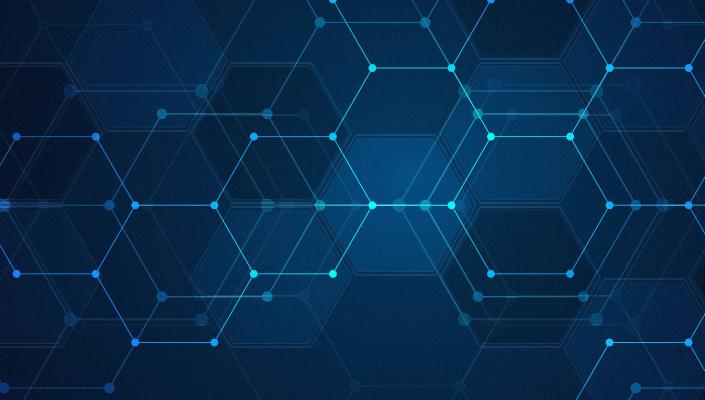 abstract hexagon background pattern in blue