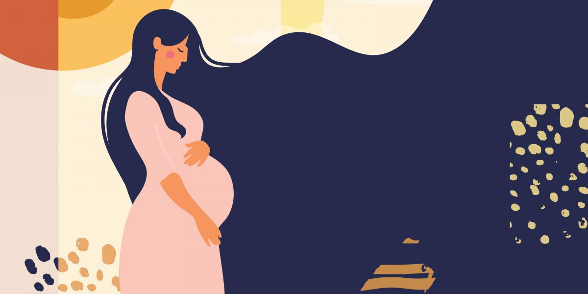 illustration of a pregnant woman in silhouette