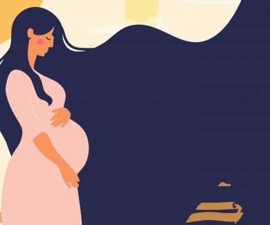 illustration of a pregnant woman in silhouette