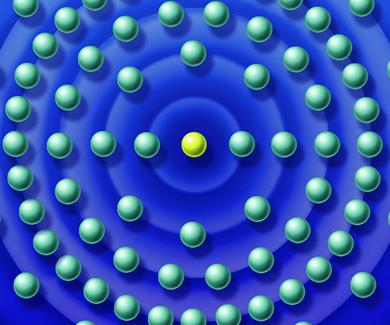 schematic representation of the electron shell of the lead atom