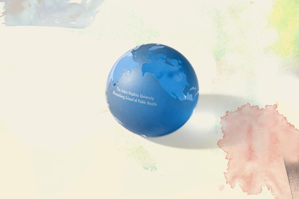 blue glass globe